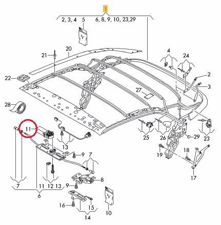 Sluit motor cabriokap Audi A3 8V cabrio 2013 - 2021