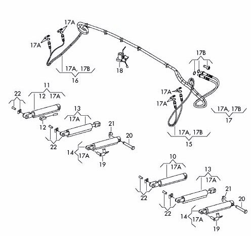 Hydraulische set cabriokap Audi A5 S5 cabrio 2009 - 2017