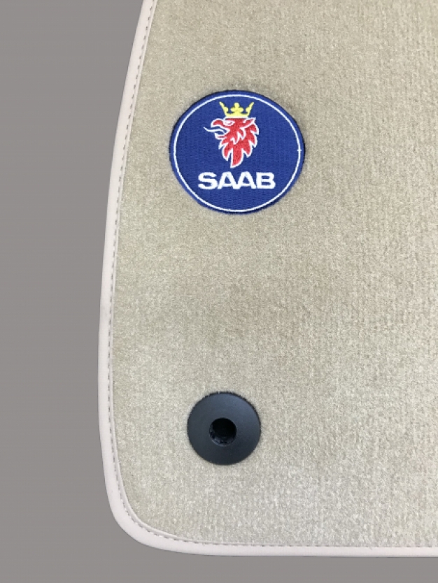 Saab 9.3 automat met logo beige  -  '98 - '02 (mattenset van 4 stuks)