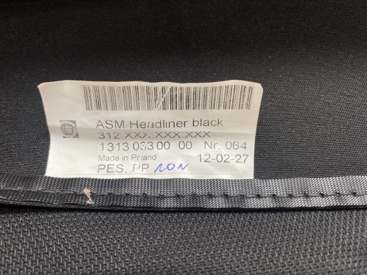 Binnen hemel Cabrio kap dak Fiat 500 CC cabrio 131203300 131303300