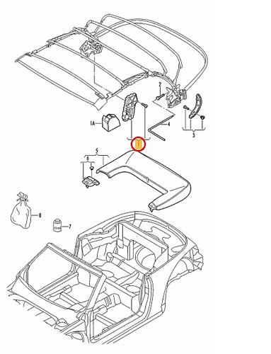 Elektro motor kapframe cabriokap VW New Beetle