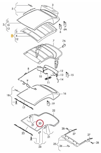 Voor rubber Audi A5 S5 cabrio 2009 - 2017